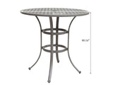 42" Cast Aluminum Round Bar Table - Gray