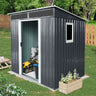 Outdoor Metal Storage Shed With Window And Transparent Plate For Garden, Lawn