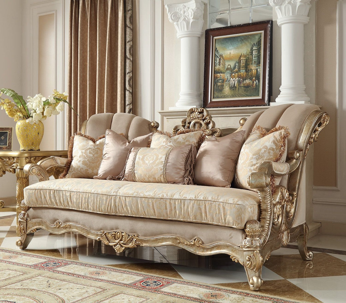 HD-2663 - Sofa - Champagne With Rust Highlight