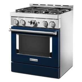 KitchenAid 30'' Smart Commercial-Style Gas Range With 4 Burners - Ink Blue