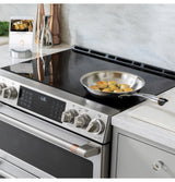 Caf(eback)(TM) 30" Smart Slide-In, Front-Control, Induction and Convection Range with Warming Drawer - (CHS900P2MS1)