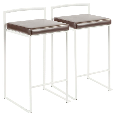 Fuji - Stackable Counter Stool - White Base (Set of 2)