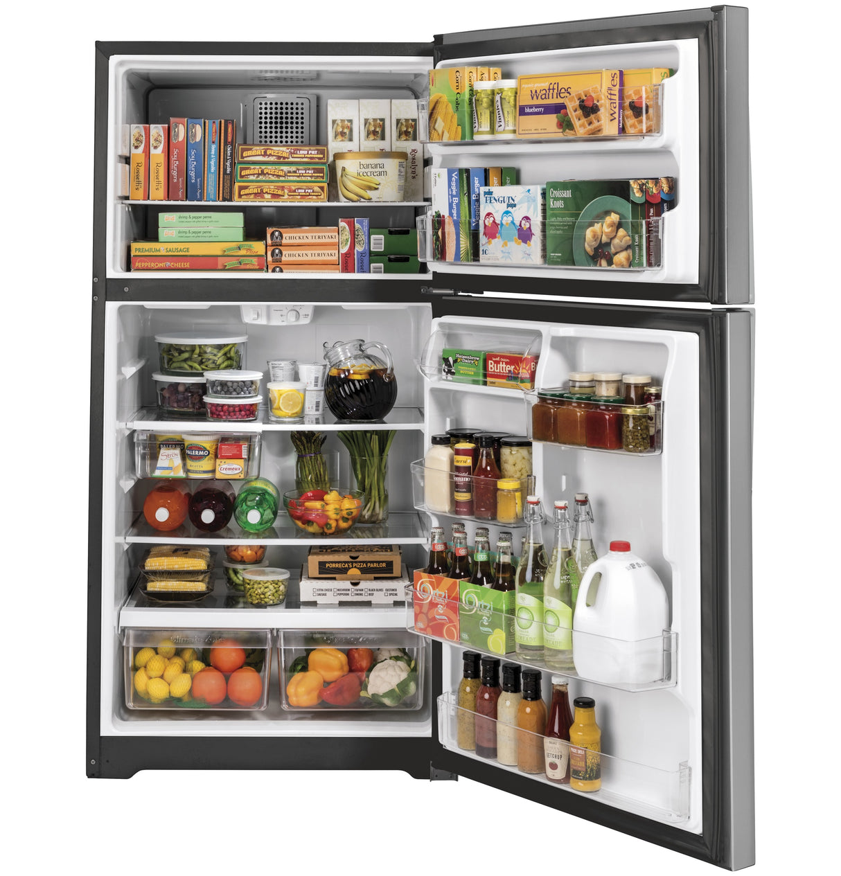 GE(R) ENERGY STAR(R) 21.9 Cu. Ft. Top-Freezer Refrigerator - (GTE22JSNRSS)