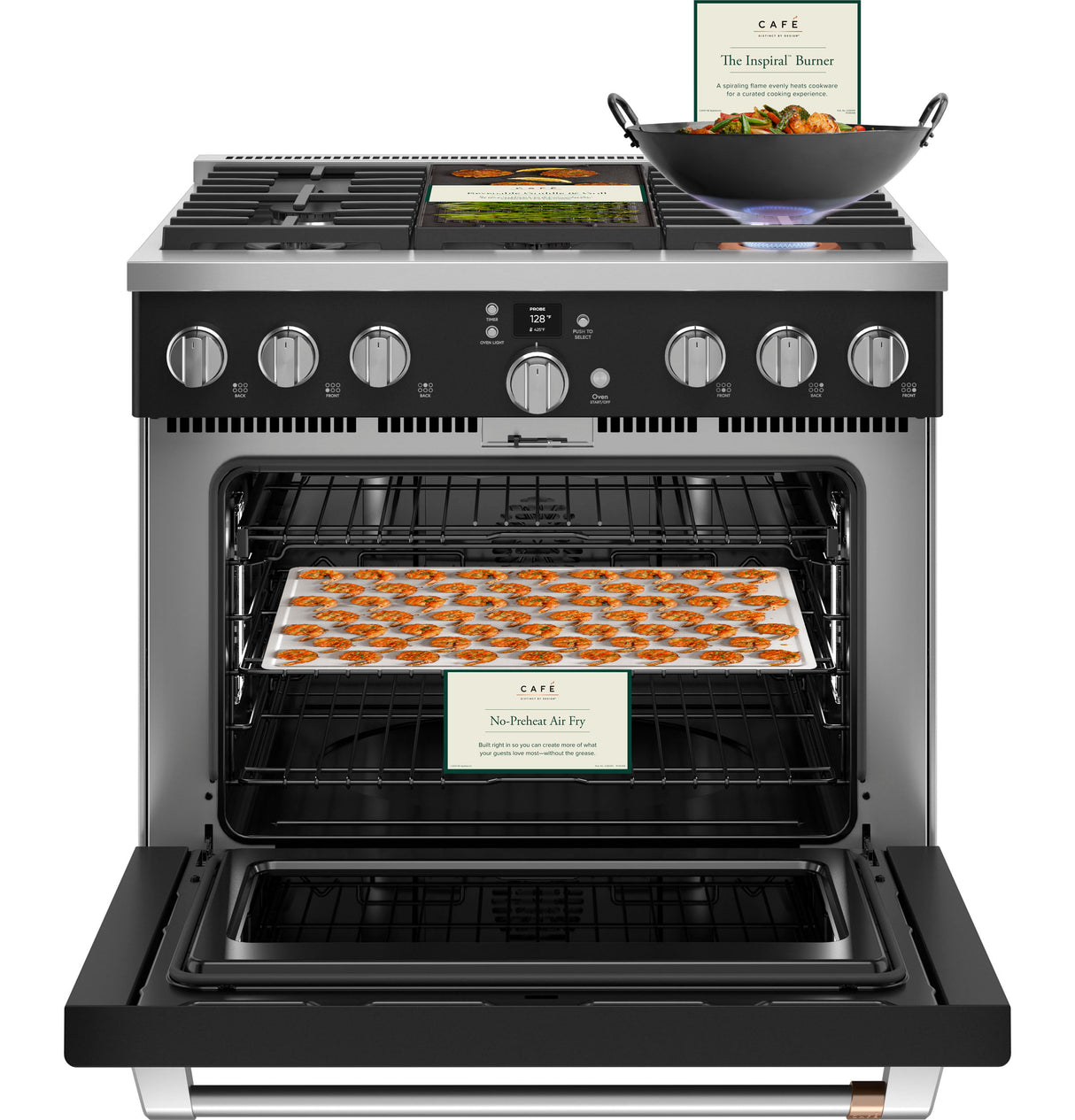 Caf(eback)(TM) 36" Smart Dual-Fuel Commercial-Style Range with 6 Burners (Natural Gas) - (C2Y366P3TD1)