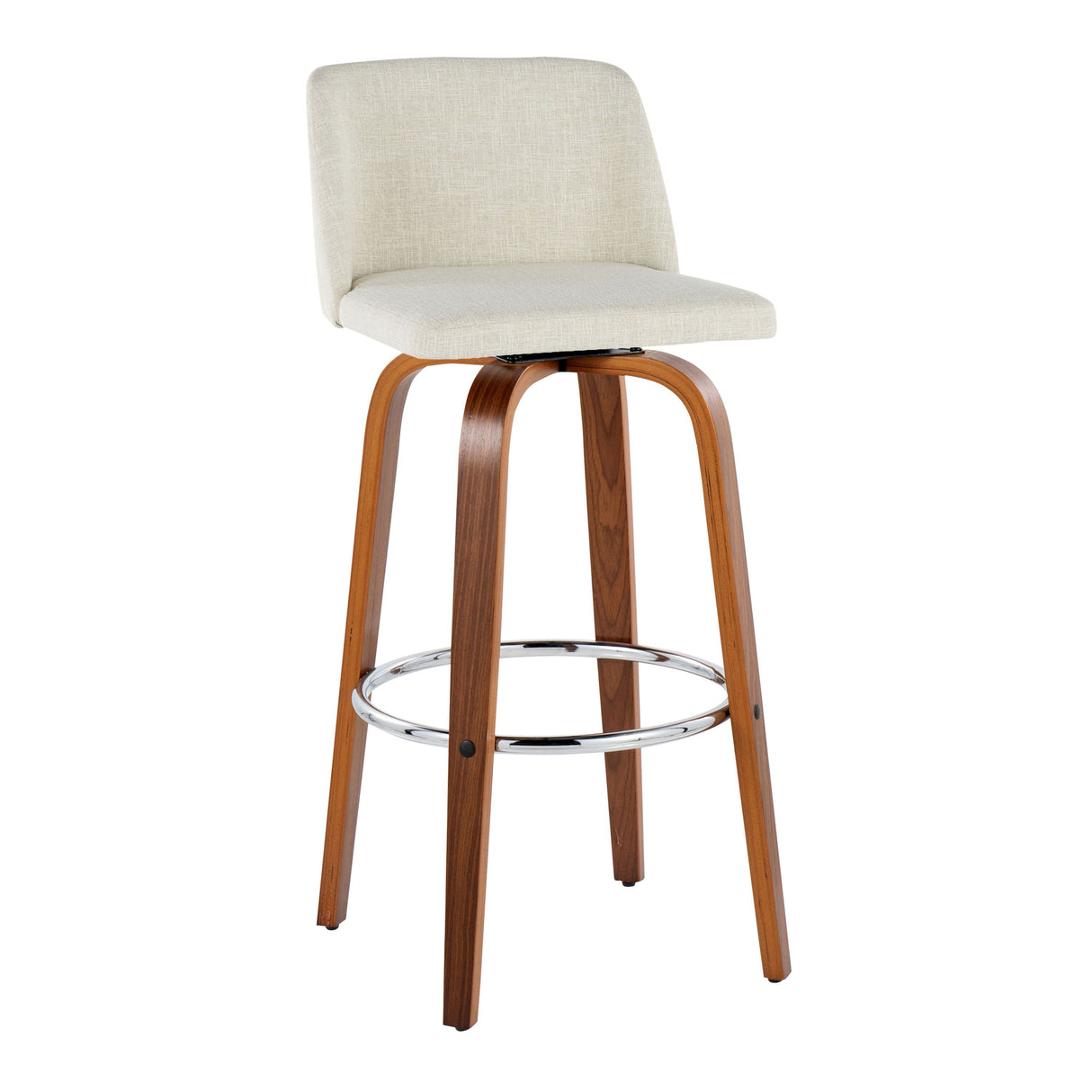 Toriano - 30" Fixed-height Barstool (Set of 2) - Beige And Dark Brown