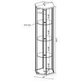 Zahavah - 4-shelf Hexagon Shaped Curio Cabinet