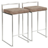 Fuji - Counter Stool Steel With Cushion - Stainless Steel