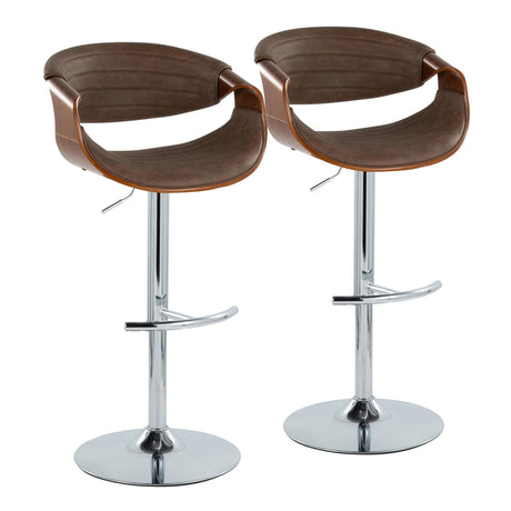 Symphony - Adjustable Barstool (Set of 2) - Chrome Base