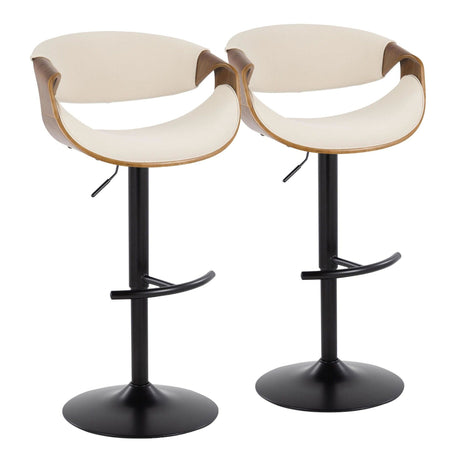 Curvo - Adjustable Barstool (Set of 2) - Black Base