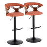 Gardenia - Adjustable Barstool (Set of 2) - Black Base And Walnut Backrest