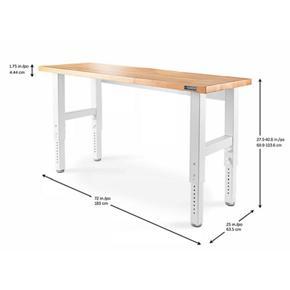 6' Adjustable Height Hardwood Workbench