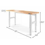 6' Adjustable Height Hardwood Workbench