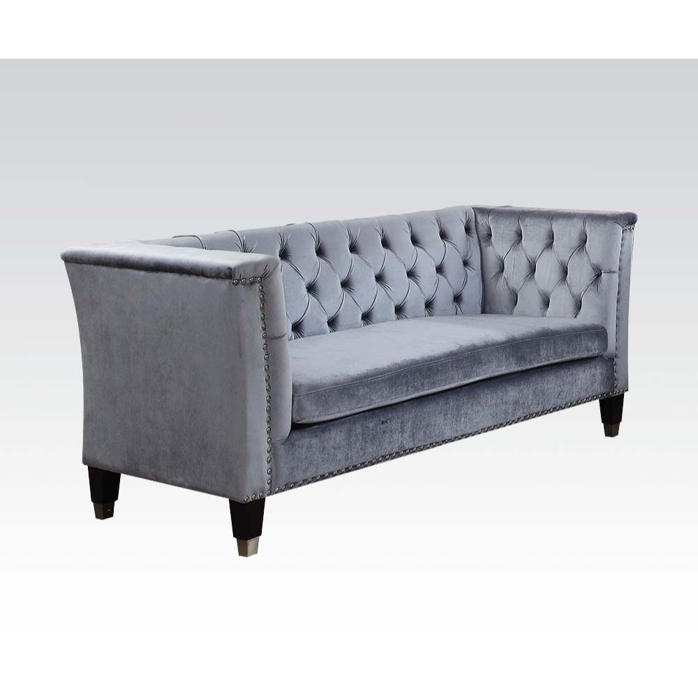 Honor - Loveseat - Blue-Gray Velvet