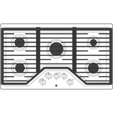 GE(R) 36" Built-In Gas Cooktop with 5 Burners and Dishwasher Safe Grates - (JGP5036SLSS)