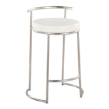 Fuji - Round, Contemporary Fixed Height Counter Stool (Set of 2)