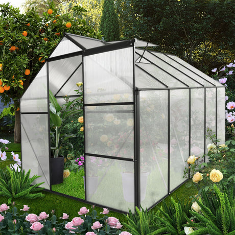 Polycarbonate Greenhouse Raised Base And Anchor Aluminum Heavy Duty Walk-In Greenhouses For Outdoor Backyard In All Season