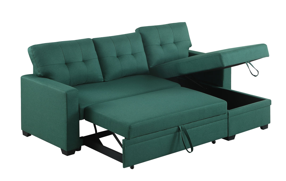 Upholstered Pull Out Sectional Sofa With Chaise