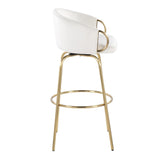 Claire - 30" Fixed-Height Barstool (Set of 2) - Gold Base