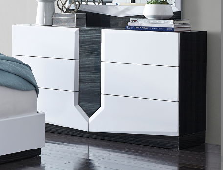 Vios - Zebra High Gloss Dresser - White