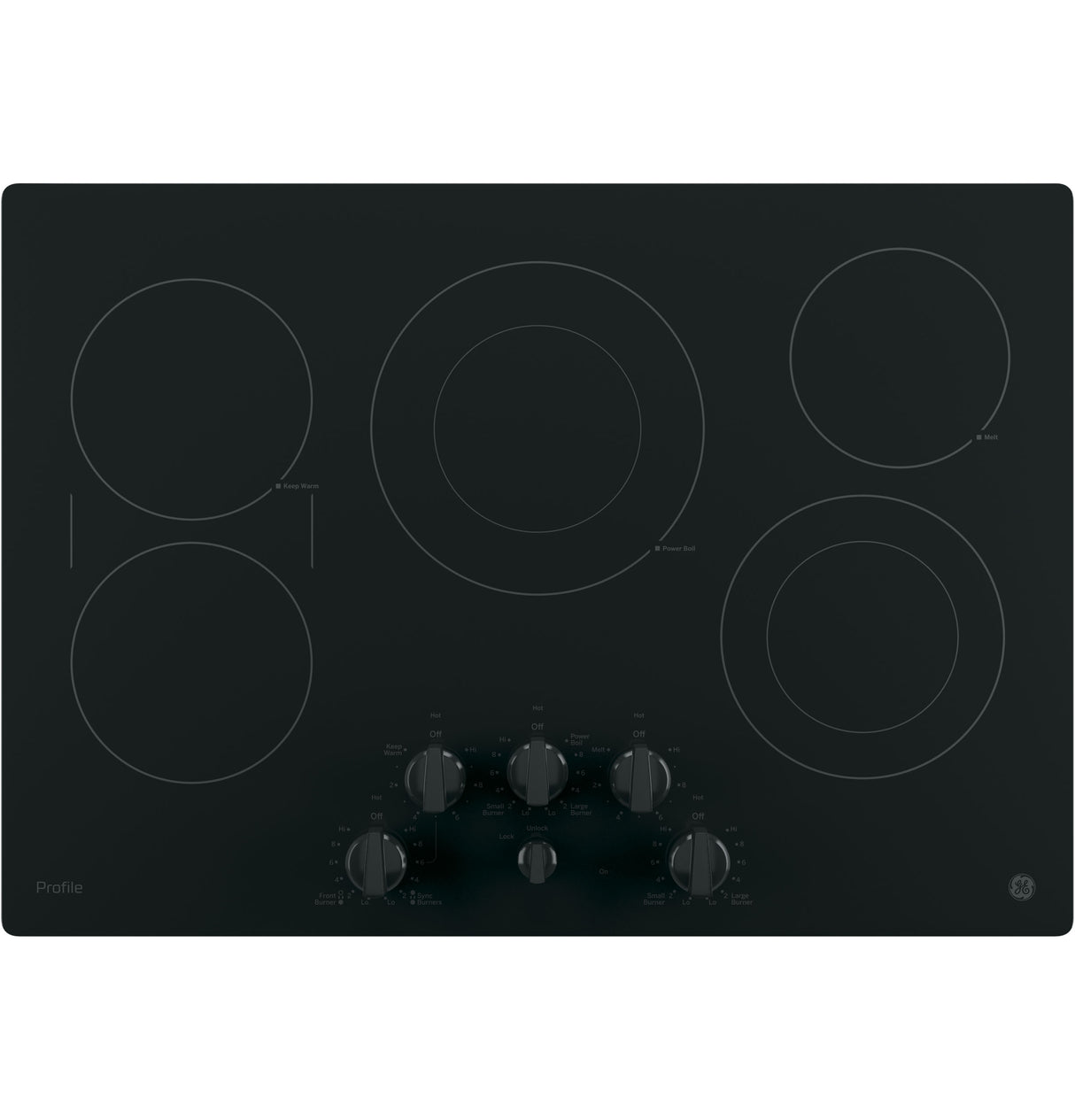 GE Profile(TM) 30" Built-In Knob Control Electric Cooktop - (PP7030DJBB)