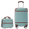 20" Hardside Luggage With Cosmetic Case, 2 Piece Lightweight Suitcase Set With Spinner Wheels, Carry On Vintage Luggage