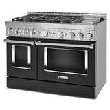 KitchenAid 48'' Smart Commercial-Style Gas Range With Griddle - Imperial Black