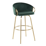 Claire - 30" Fixed-Height Barstool (Set of 2) - Gold Base