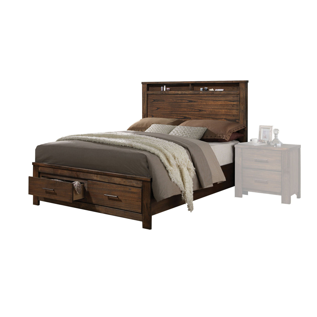 Merrilee - Eastern King Bed With Storage - Oak