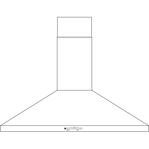 GE(R) 36" Wall-Mount Pyramid Chimney Hood - (JVW5361EJES)