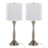 Sawyer - 25" Metal Table Lamp With USB (Set of 2) - White