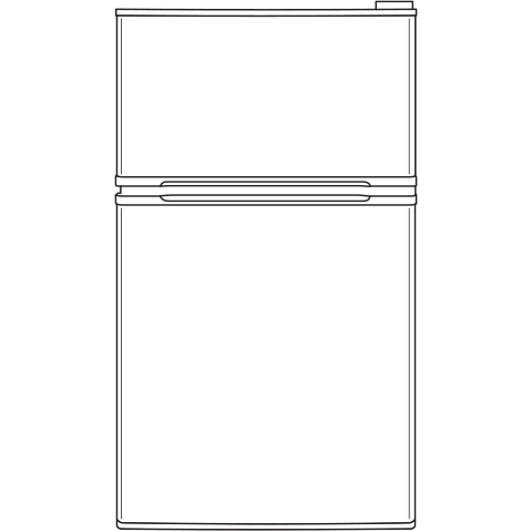 GE(R) Double-Door Compact Refrigerator - (GDE03GGKWW)