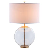 Kenny - Drum Shade Clear Glass Table Lamp - Brass