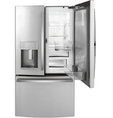 GE Profile(TM) Series 22.1 Cu. Ft. Counter-Depth Fingerprint Resistant French-Door Refrigerator with Door In Door and Hands-Free AutoFill - (PYD22KYNFS)