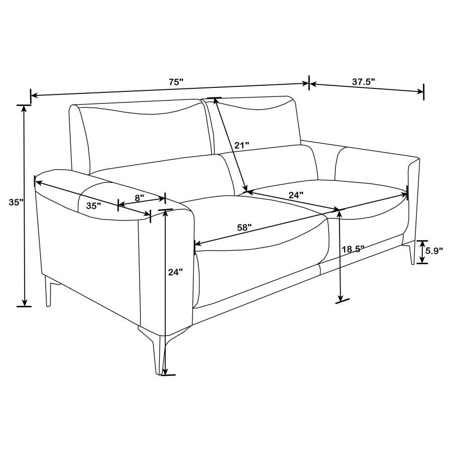 Glenmark - Upholstered Track Arm Sofa Set