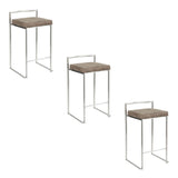 Fuji - Counter Stool Steel With Cushion - Stainless Steel