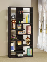 Altmark - Bookcase With Staggered Floating Shelves - Cappuccino