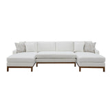 Valiant - Sectional Sofa - Ivory Chenille