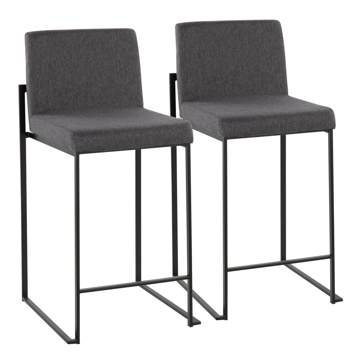 Fuji - High Back Counter Stool - Black Legs