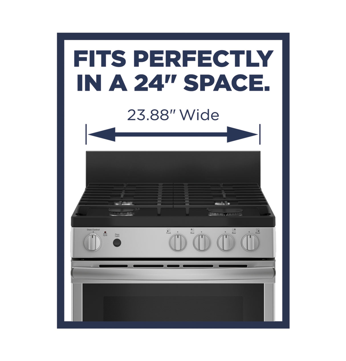 GE(R) 24" Steam Clean Free-Standing/Slide-in Gas Range - (JGAS640RMSS)