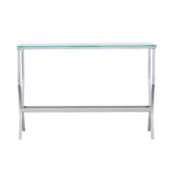 Saide - Rectangular Glass Top Entryway Console Table - Chrome