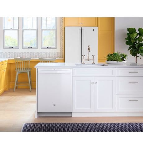 GE(R) ENERGY STAR(R) Top Control with Plastic Interior Dishwasher with Sanitize Cycle & Dry Boost - (GDT550PGRWW)
