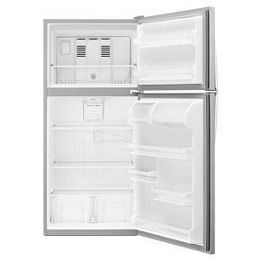 30" Wide Top Freezer Refrigerator - 18 Cubic Feet - Monochromatic Stainless Steel - Pearl Silver