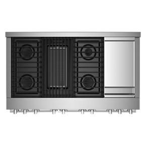 Noir 48" Gas Professional-Style Range With Chrome-Infused Griddle And Grill