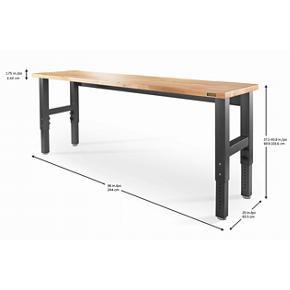 8' Wide Adjustable Height Hardwood Workbench