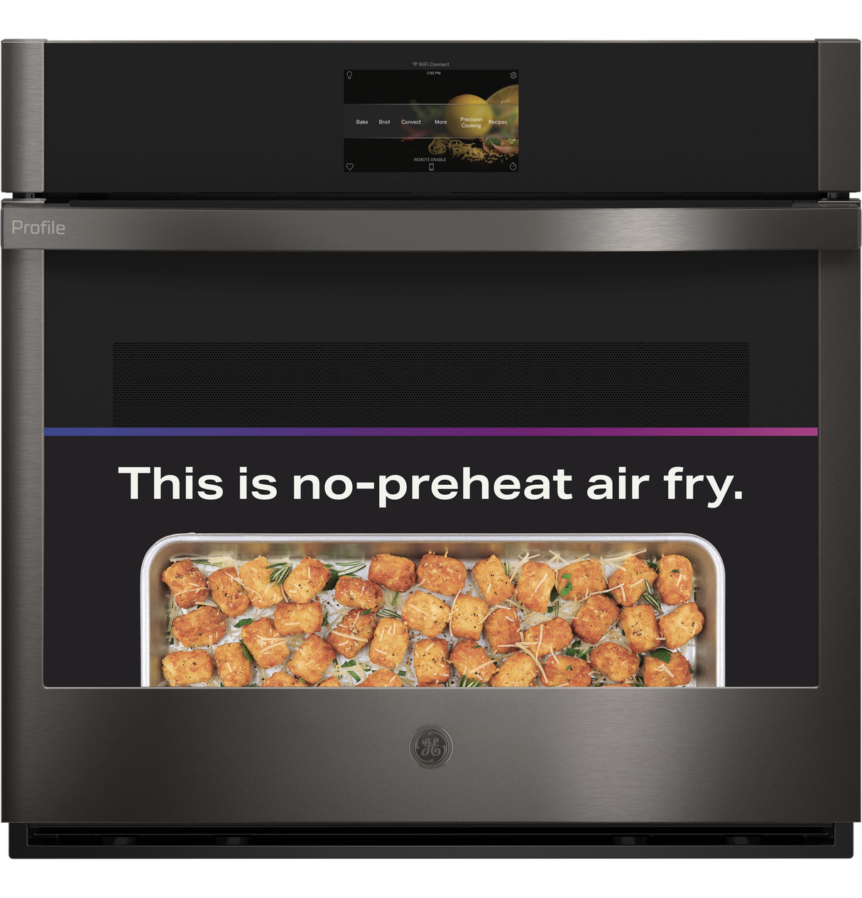 GE Profile(TM) 30" Smart Built-In Convection Single Wall Oven with No Preheat Air Fry and Precision Cooking - (PTS7000BNTS)