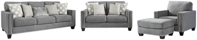 Sofa, Loveseat, Chair and Ottoman - (PKG000875)