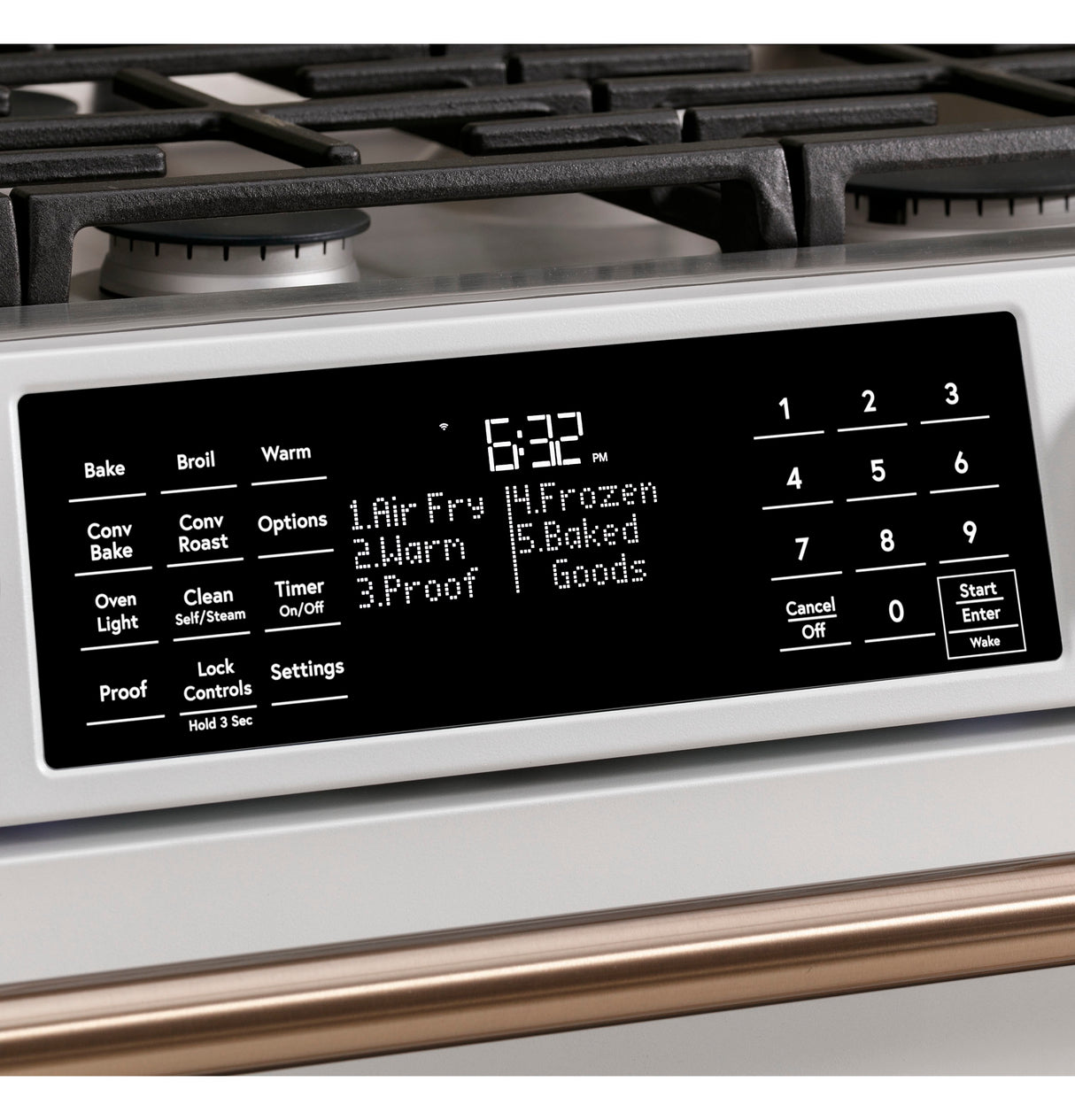 Caf(eback)(TM) 30" Smart Slide-In, Front-Control, Gas Range with Convection Oven in Platinum Glass - (CGS700M2NS5)