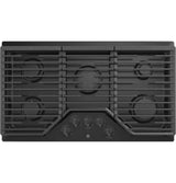 GE(R) 36" Built-In Gas Cooktop with 5 Burners and Dishwasher Safe Grates - (JGP5036DLBB)