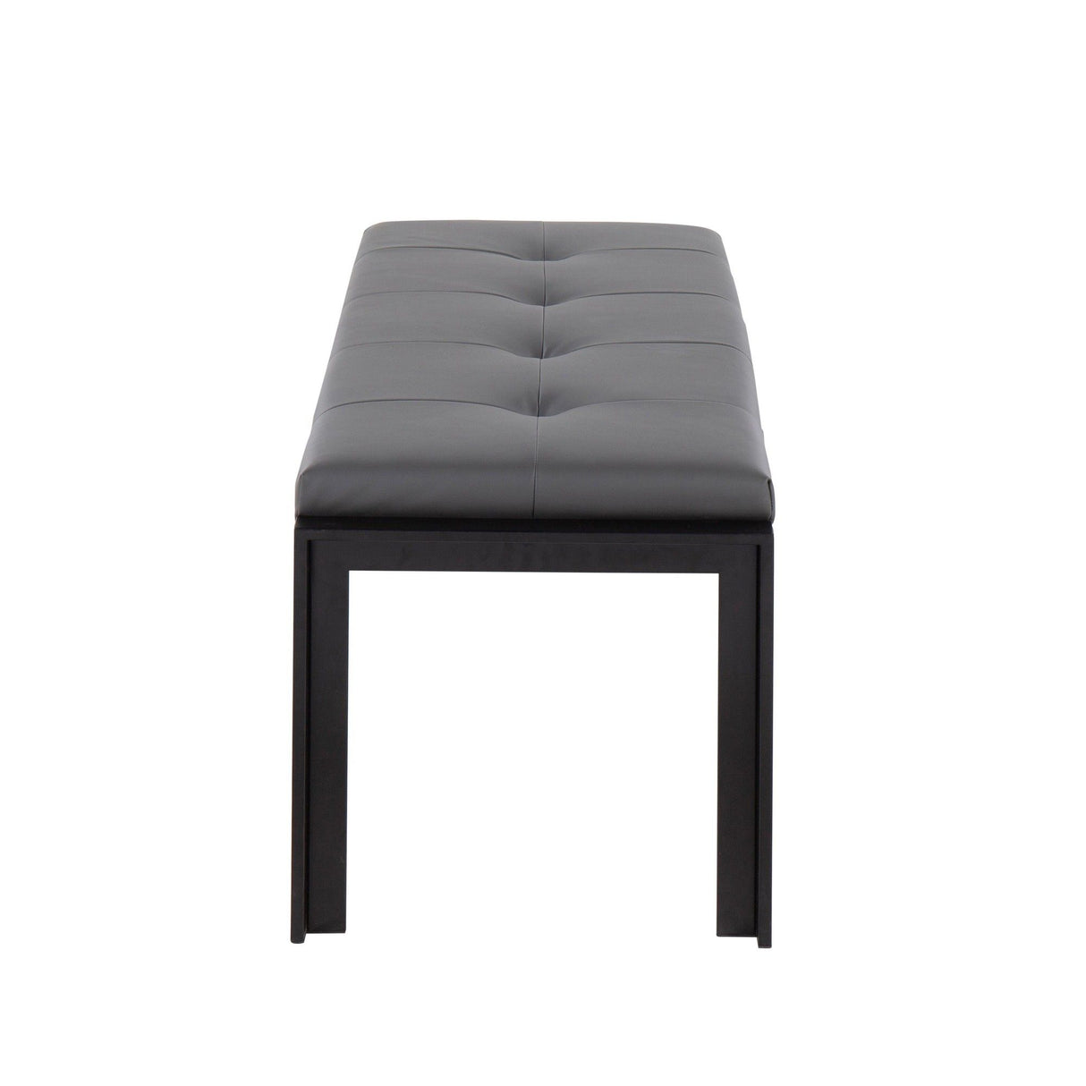 Fuji - Bench - Black Metal And Gray Faux Leather