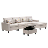 Nolan - Fabric 5 Piece Sectional Sofa With Interchangeable Legs